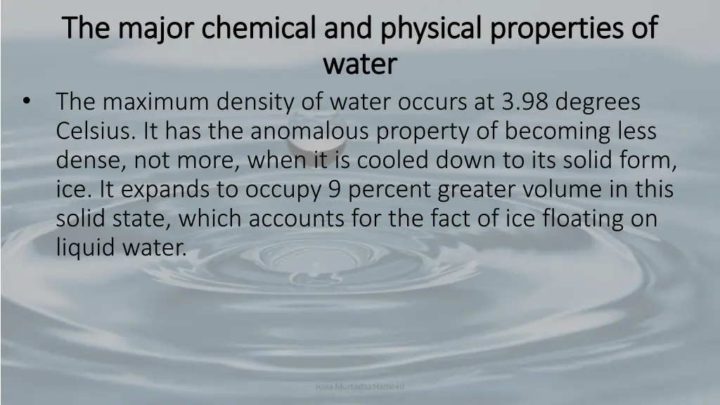 the major chemical and physical properties 4
