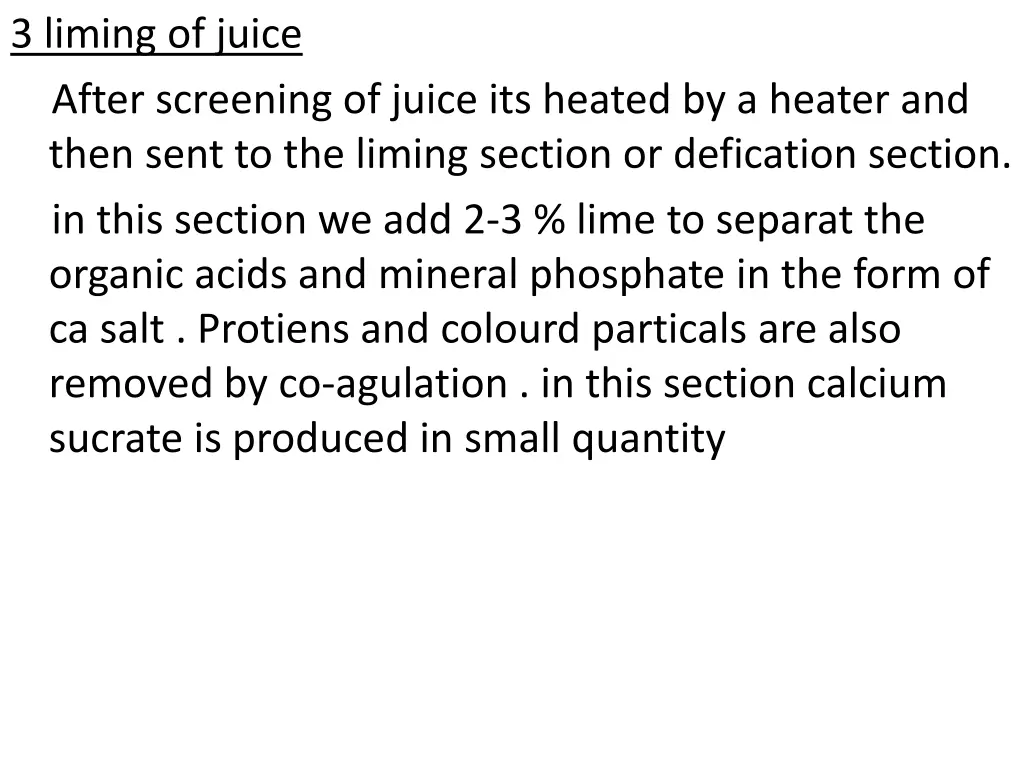 3 liming of juice after screening of juice