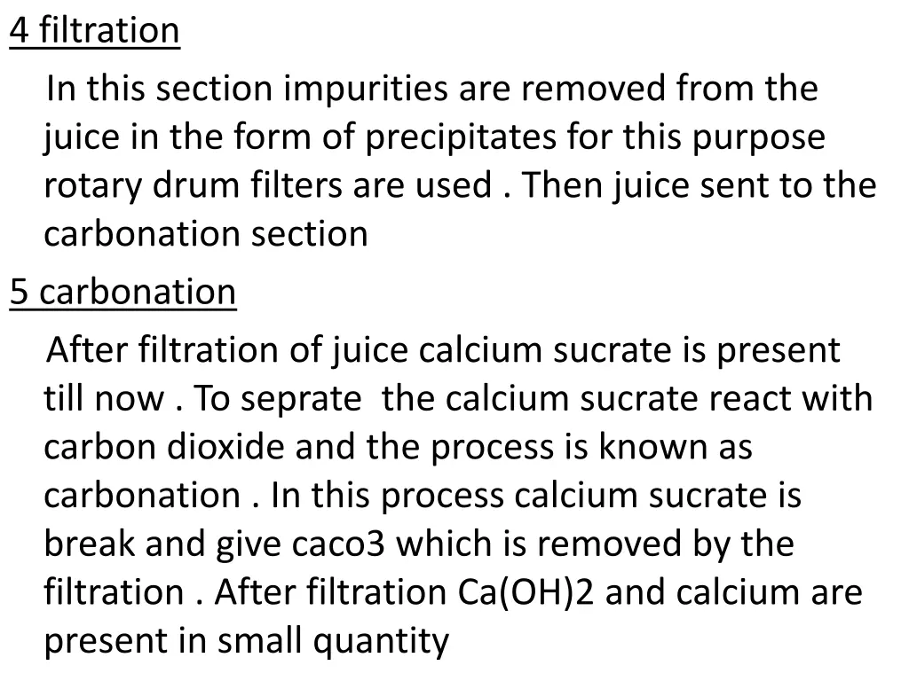 4 filtration in this section impurities