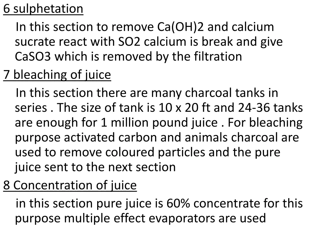 6 sulphetation in this section to remove