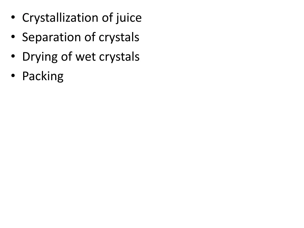 crystallization of juice separation of crystals