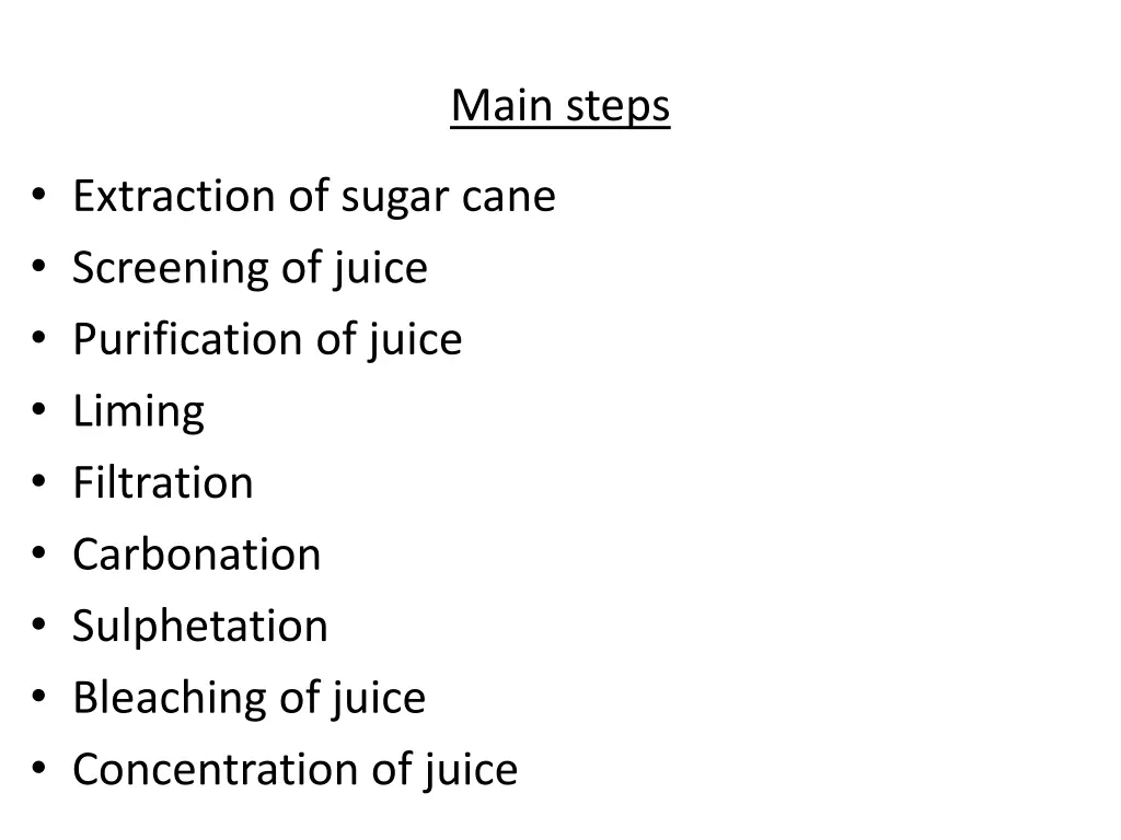 main steps
