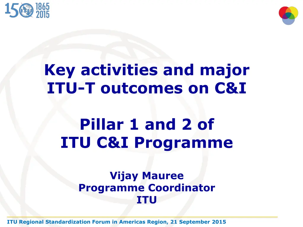 key activities and major itu t outcomes on c i