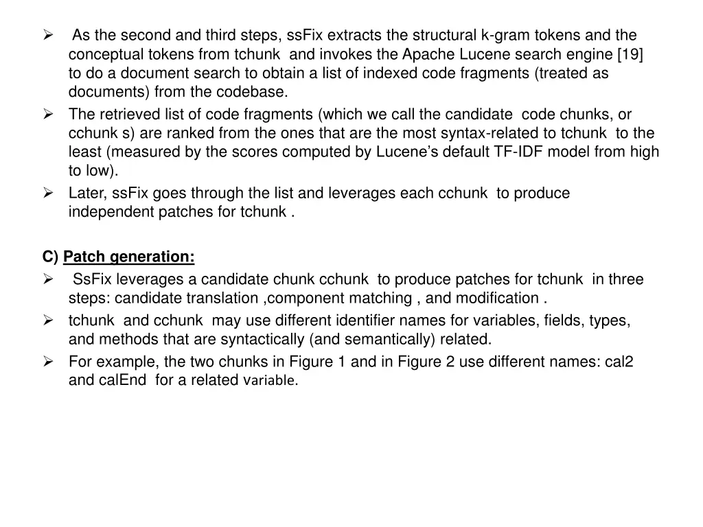 as the second and third steps ssfix extracts