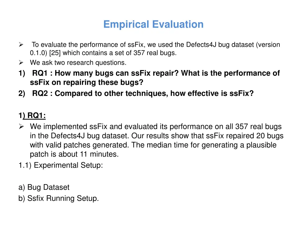 empirical evaluation
