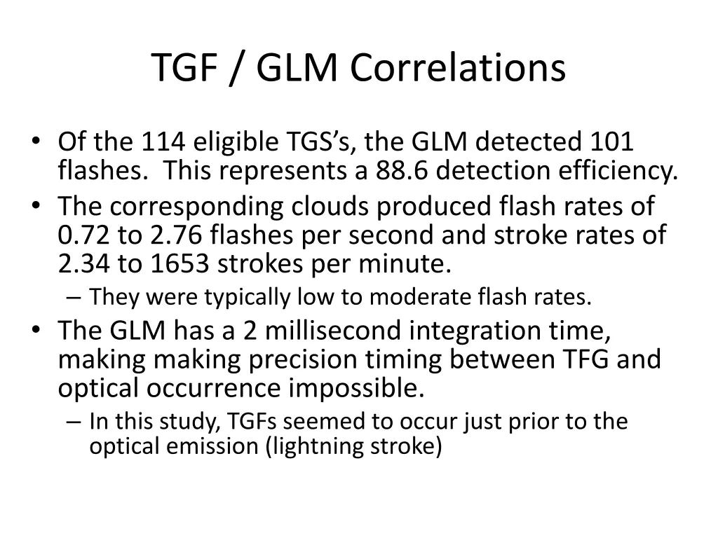 tgf glm correlations