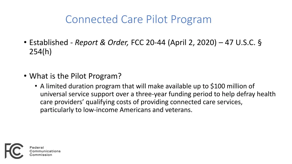 connected care pilot program