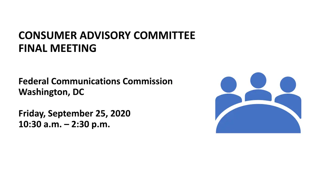 consumer advisory committee final meeting