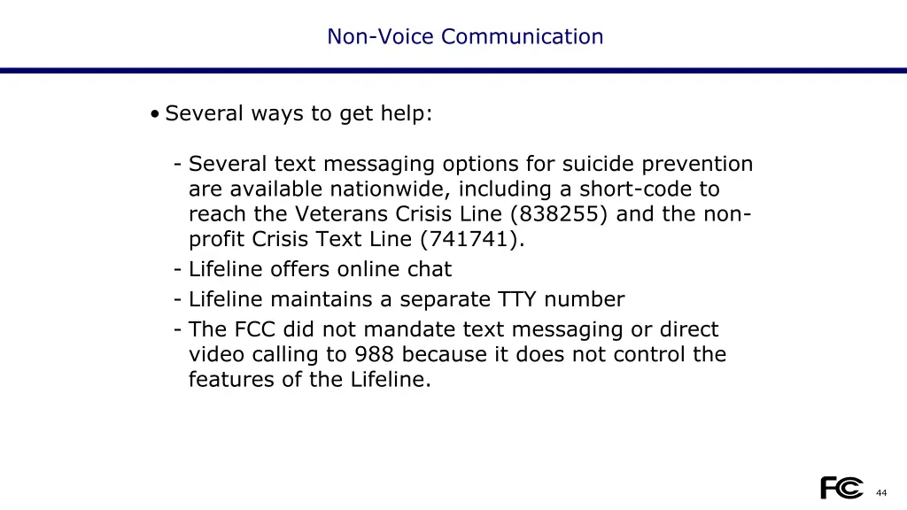 non voice communication