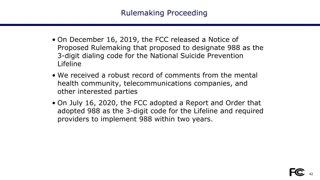 rulemaking proceeding