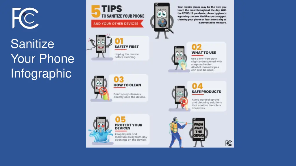 sanitize your phone infographic