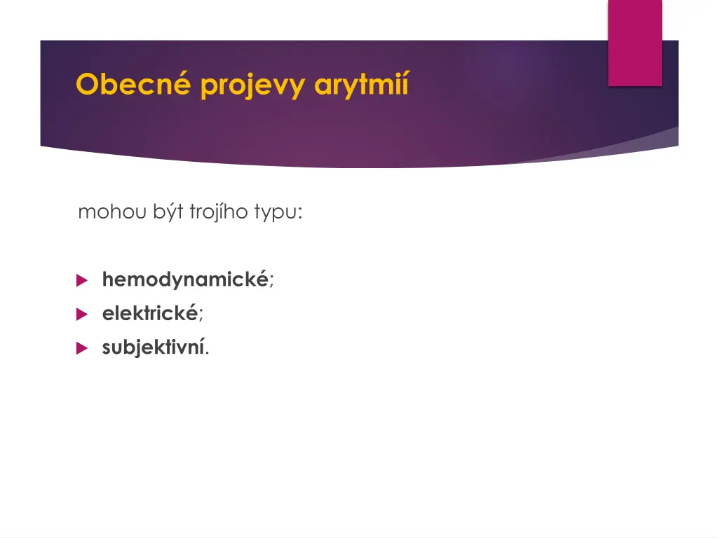 obecn projevy arytmi