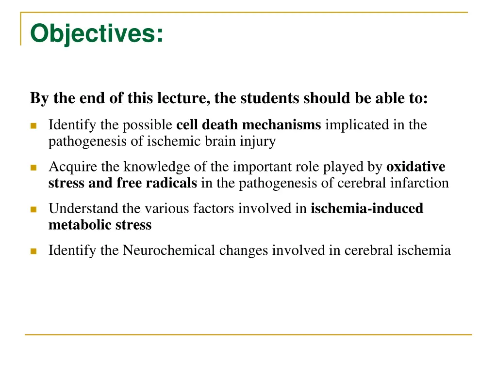 objectives