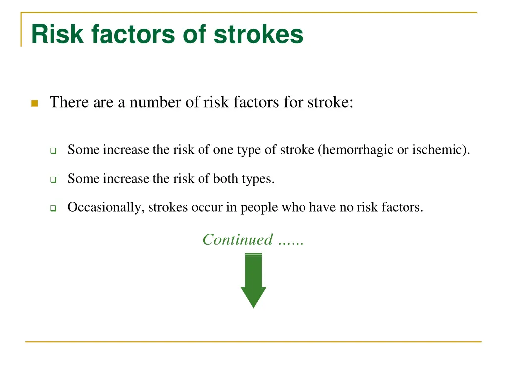 risk factors of strokes