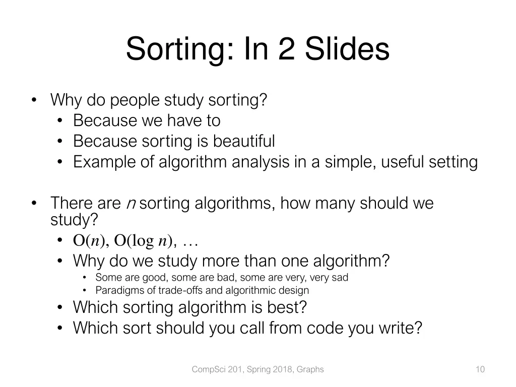 sorting in 2 slides