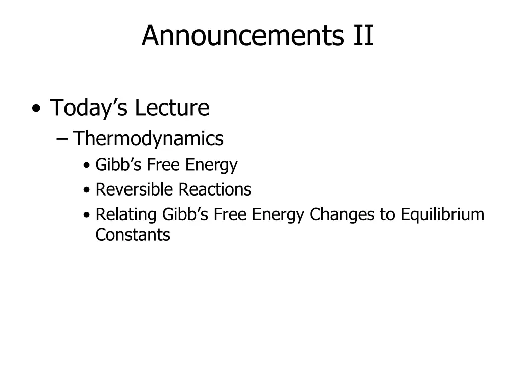 announcements ii