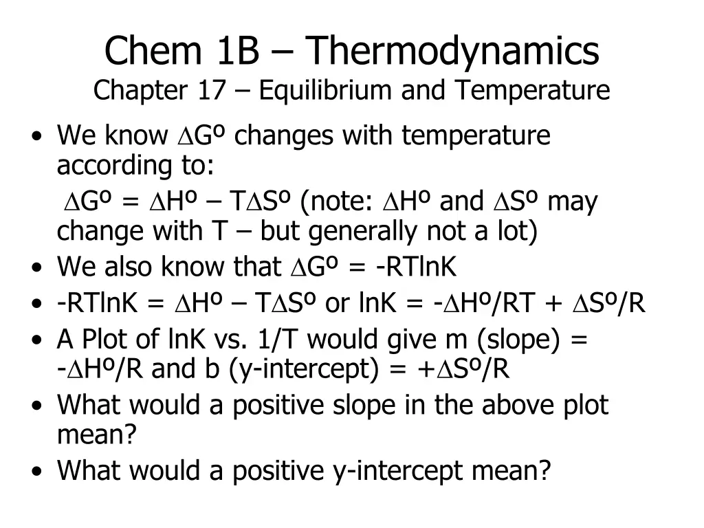 chem 1b thermodynamics chapter 17 equilibrium