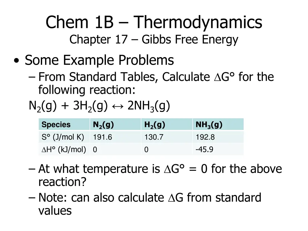 chem 1b thermodynamics chapter 17 gibbs free 3