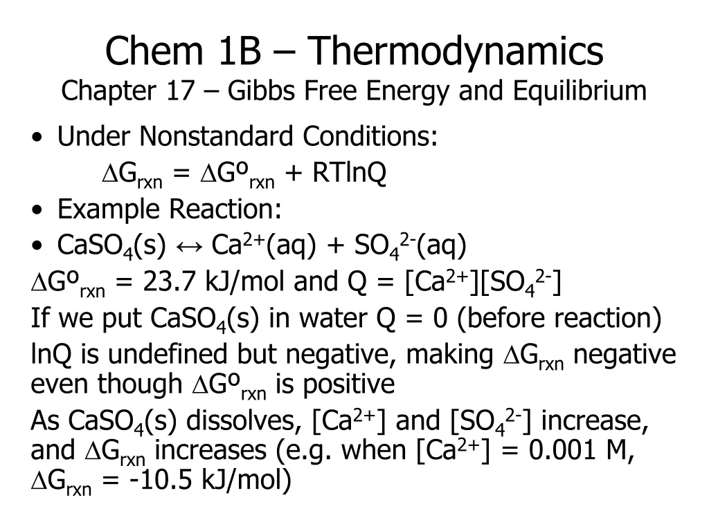 chem 1b thermodynamics chapter 17 gibbs free 5