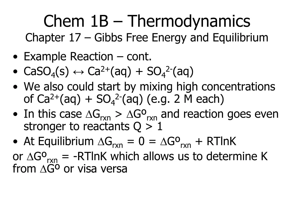 chem 1b thermodynamics chapter 17 gibbs free 6