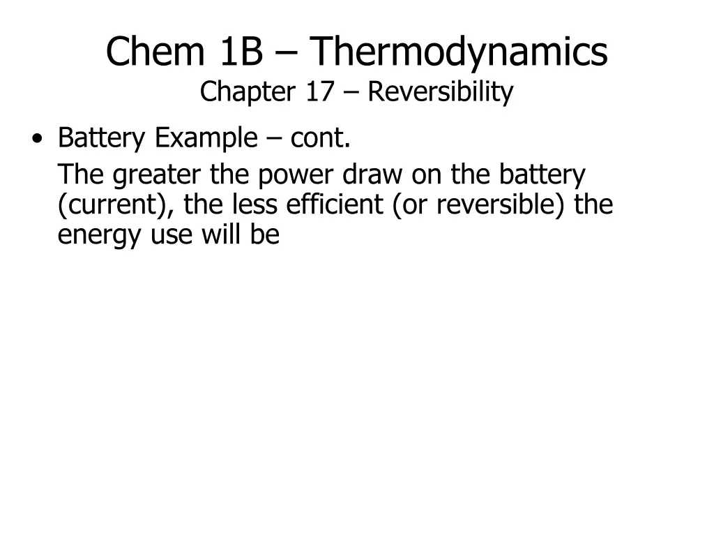 chem 1b thermodynamics chapter 17 reversibility 1