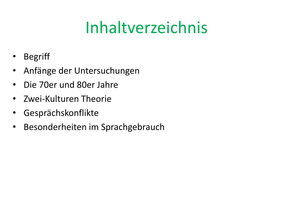 inhaltverzeichnis