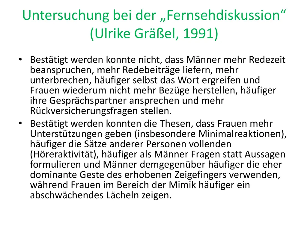 untersuchung bei der fernsehdiskussion ulrike