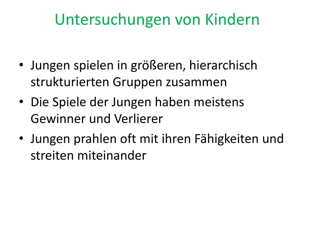 untersuchungen von kindern