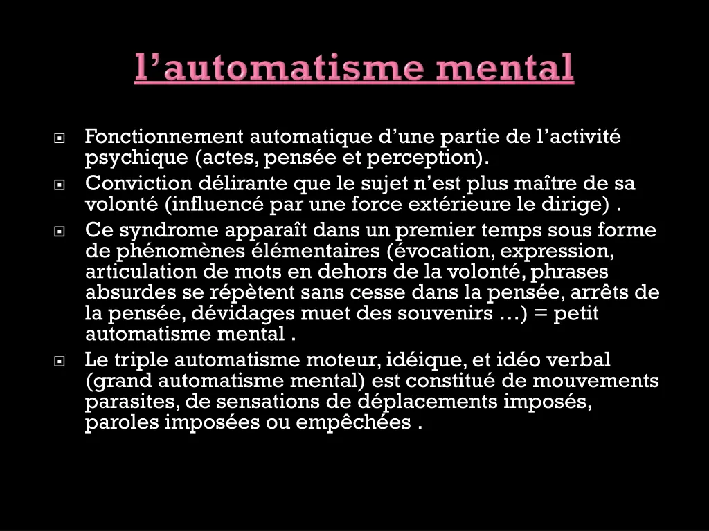 fonctionnement automatique d une partie