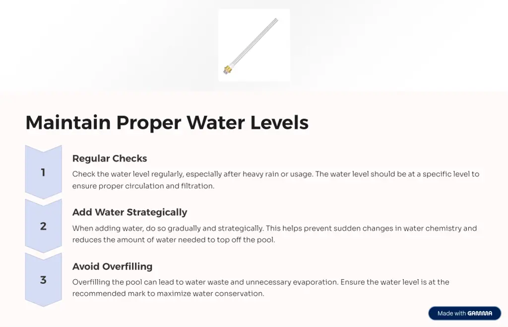 maintain proper water levels