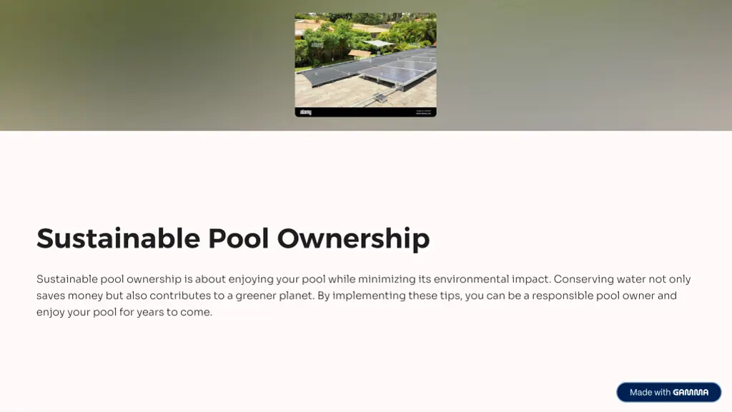 sustainable pool ownership