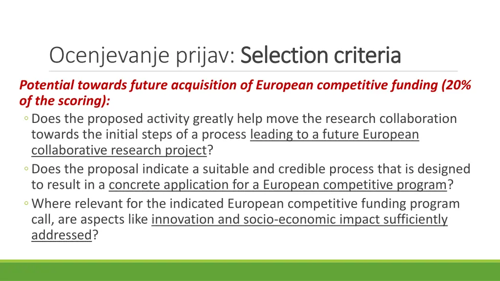 ocenjevanje prijav selection 2