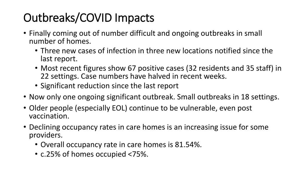 outbreaks covid impacts outbreaks covid impacts