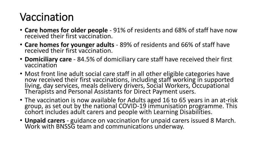 vaccination vaccination care homes for older