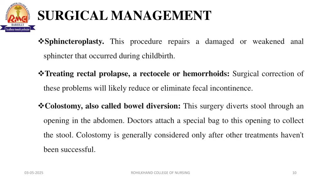 surgical management