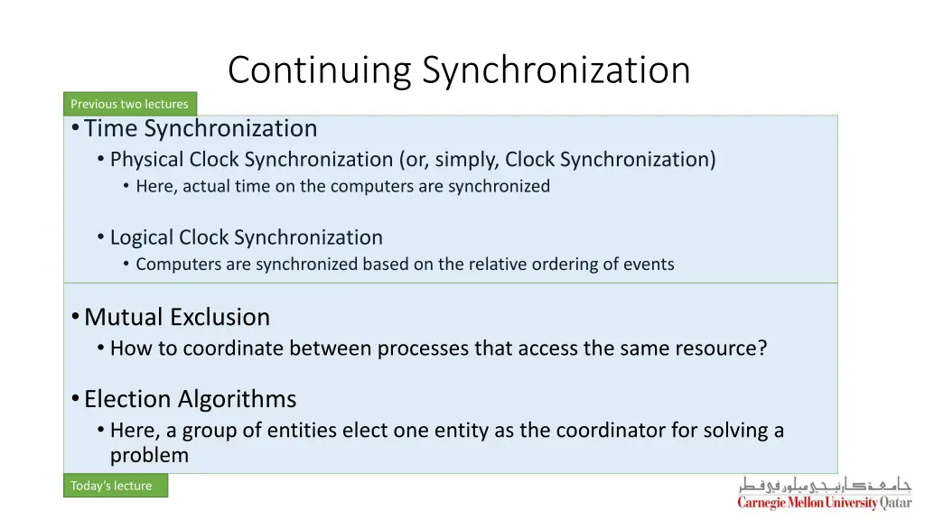 continuing synchronization