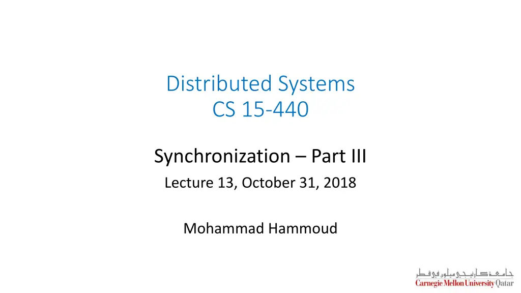 distributed systems cs 15 440