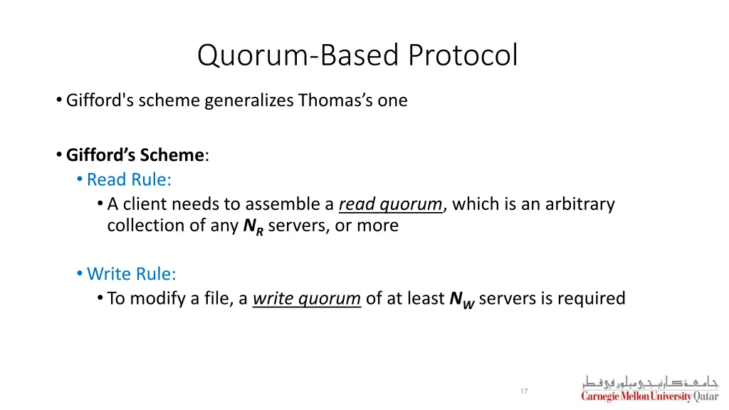 quorum based protocol 3