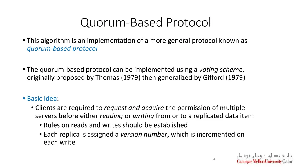 quorum based protocol