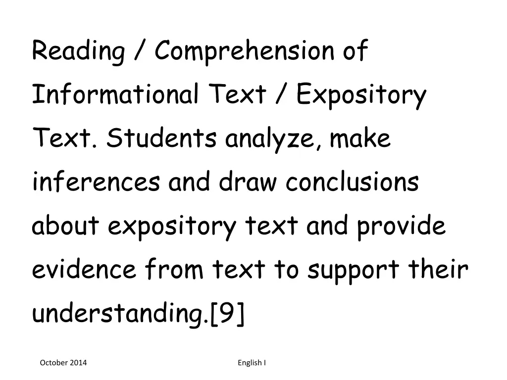 reading comprehension of informational text 1
