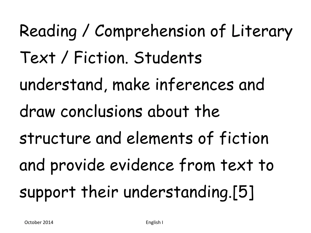 reading comprehension of literary text fiction
