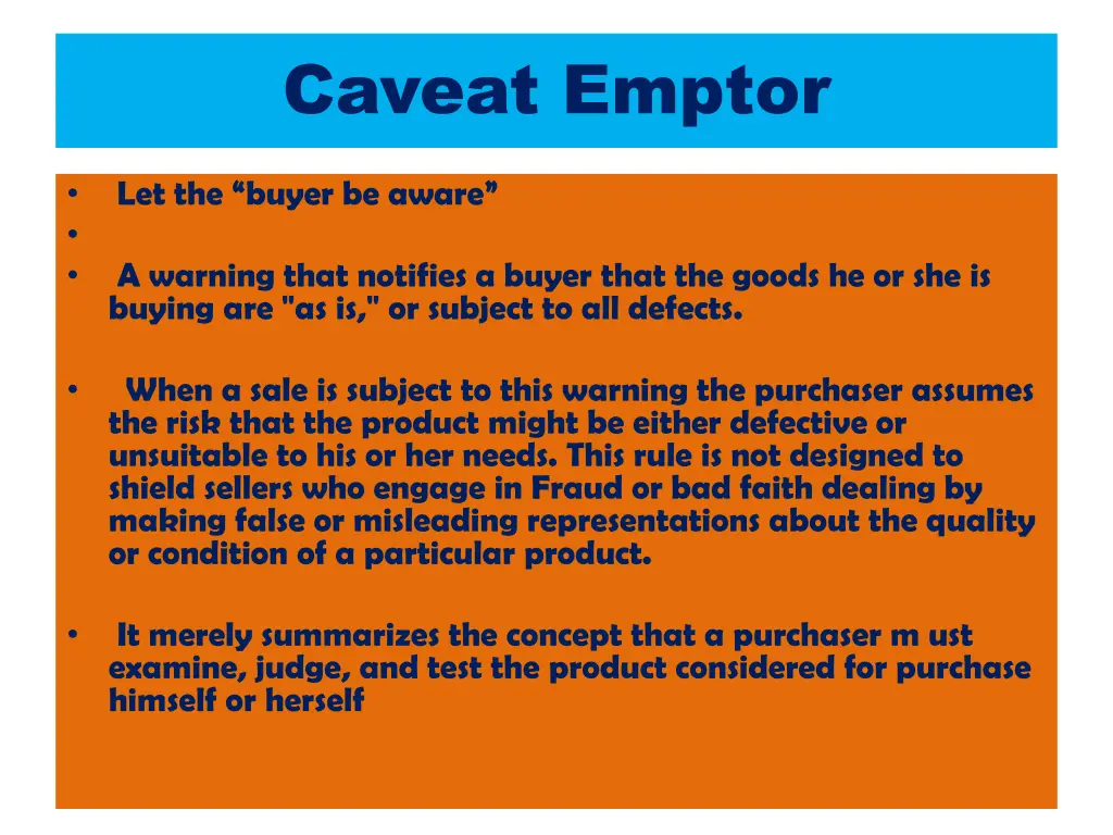 caveat emptor