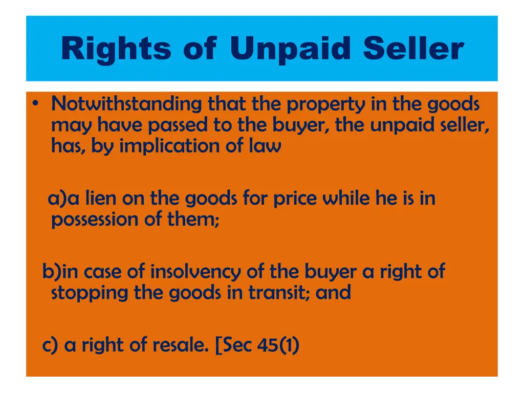 rights of unpaid seller