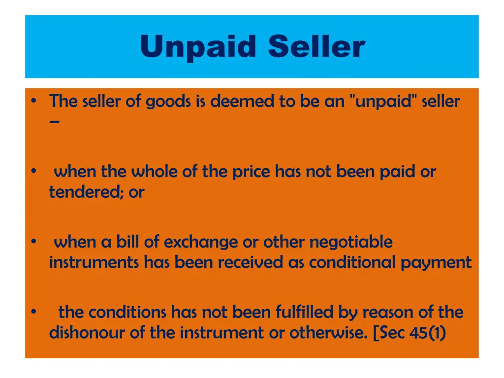 unpaid seller