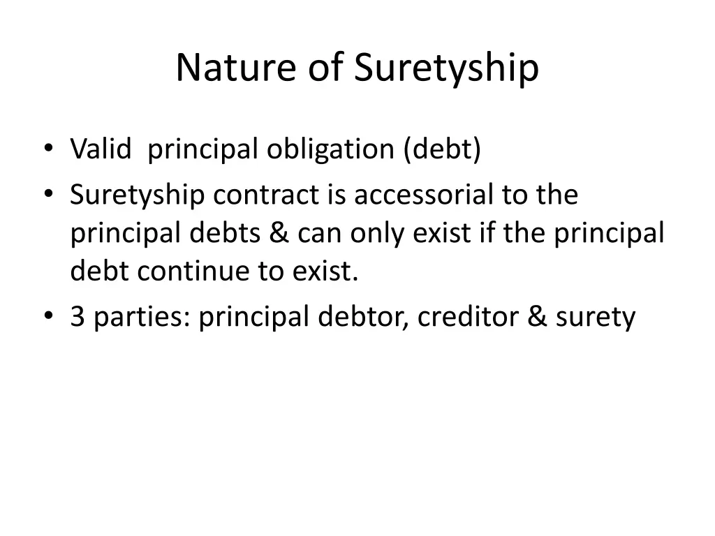 nature of suretyship