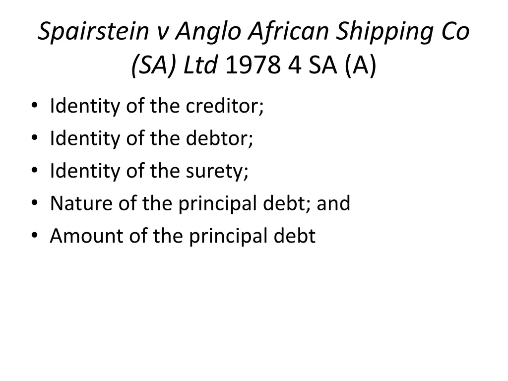 spairstein v anglo african shipping