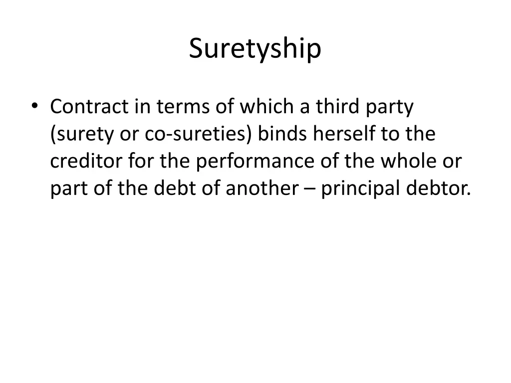 suretyship 1