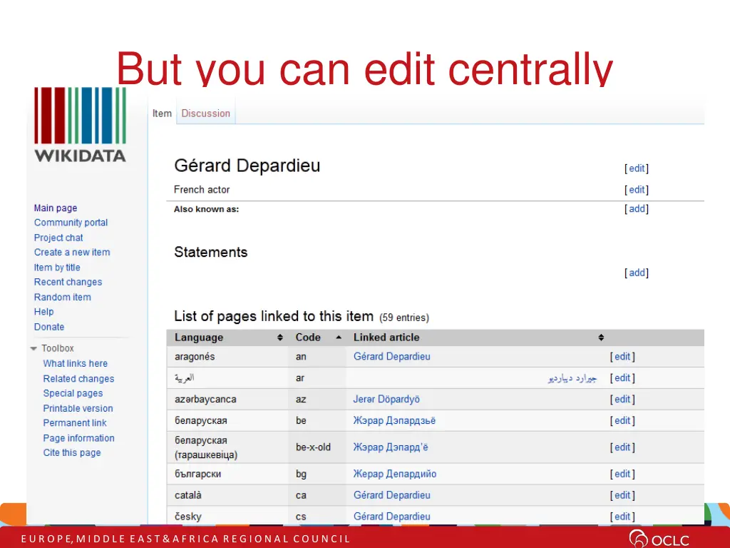 but you can edit centrally