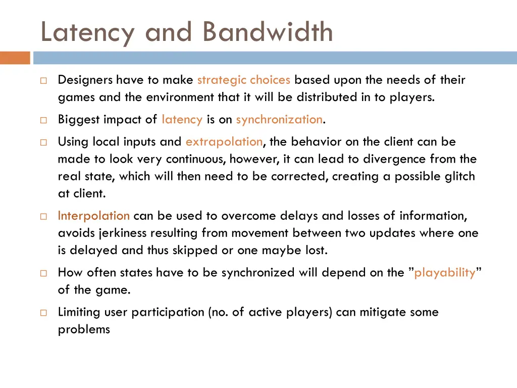 latency and bandwidth