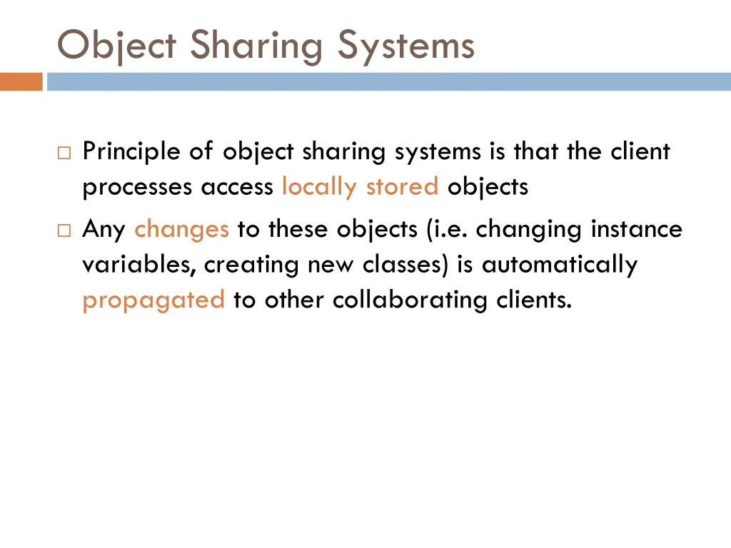 object sharing systems